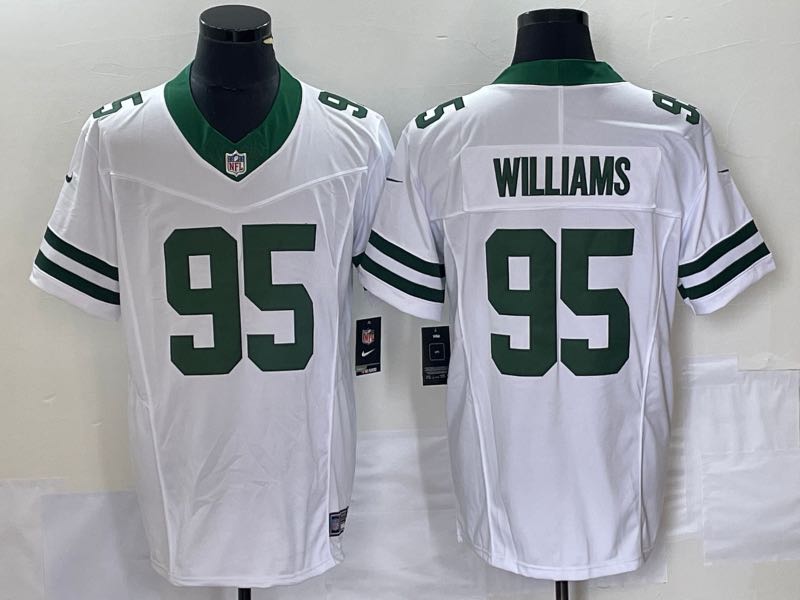 NFL New York Jets #95 Williams White Throwback New jersey