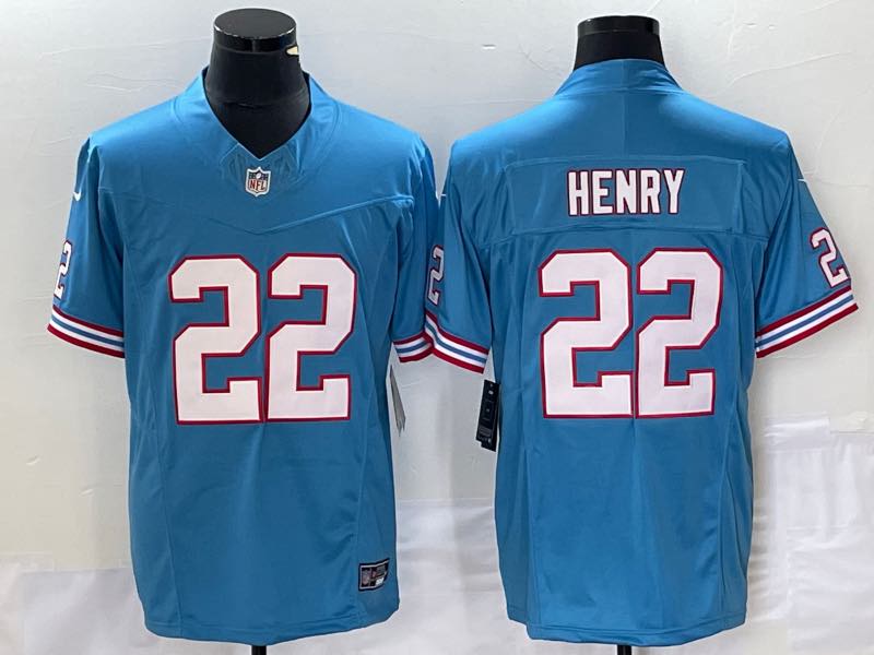 NFL Tennessee Titans #22 Henry L.Blue Throwback New Jersey