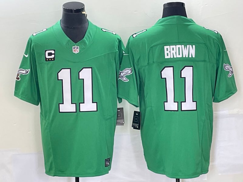 NFL Philadelphia Eagles #11 Brown Green Throwback Jersey
