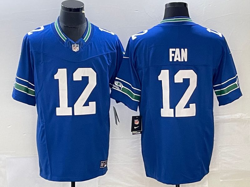 NFL Seattle Seahawks #12. Fan Blue Throwback New jersey