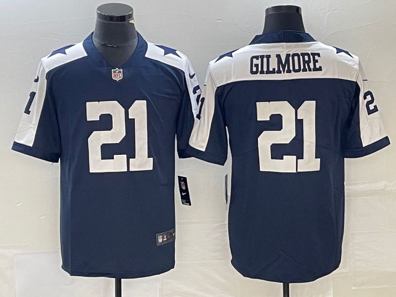 NFL Dallas Cowboys #21 Gilmore Blue Throwback New jersey