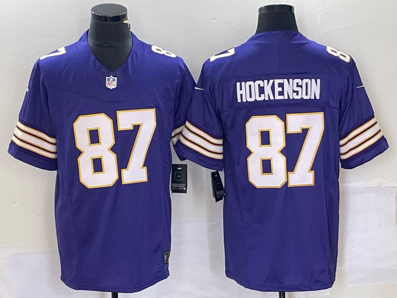 NFL Mineesota Vikings #87 Hucenson Purple Throwback New Jersey