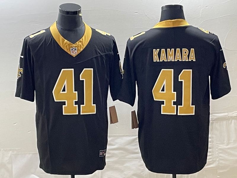 New Orleans Saints #41 Kamara Black gold Jersey