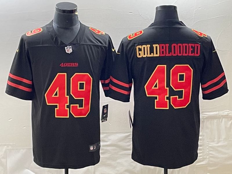 NFL San Francisco 49ers #49 Goldblooded Black New Jersey
