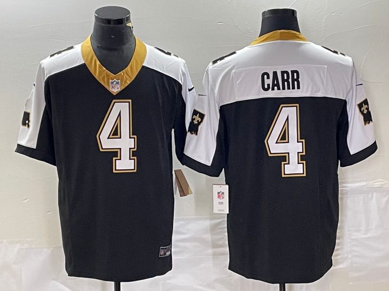 New Orleans Saints #4 Carr Black Jersey
