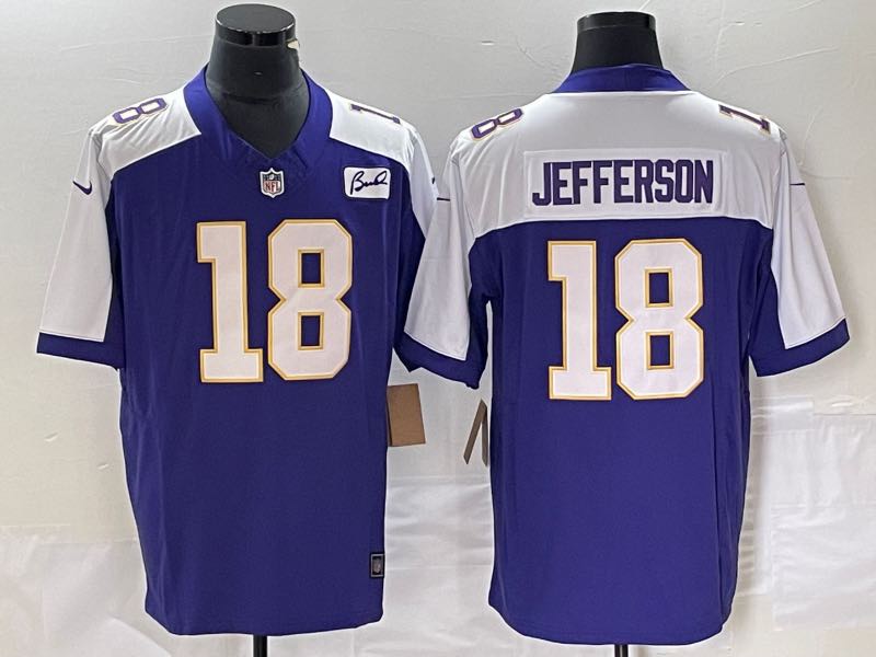 NFL Minnesota Vikings #18 Jefferson Purple Jersey