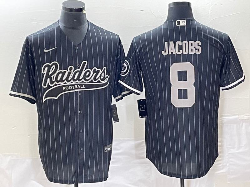 NFL Oakland Raiders #8 Jacobs black Jointed-design Limited Jersey 