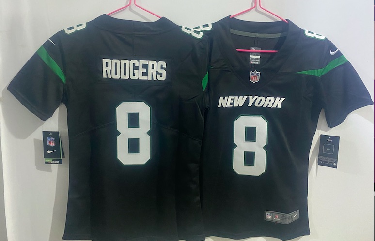 Kids NFL New York Jets #8 Rodgers Vapor LImited Black Jersey