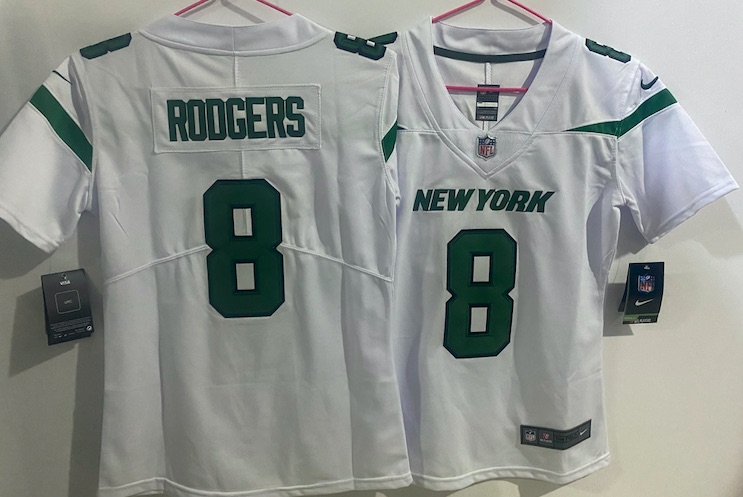 Kids NFL New York Jets #8 Rodgers Vapor LImited White Jersey
