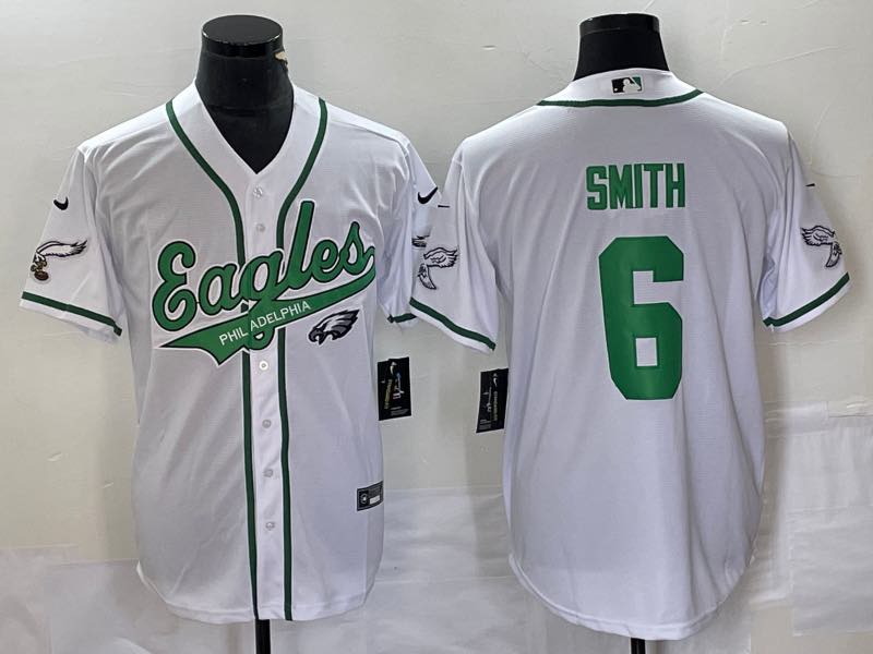 NFL Philadelphia eagles #6 Smith White Joint-designed Jersey
