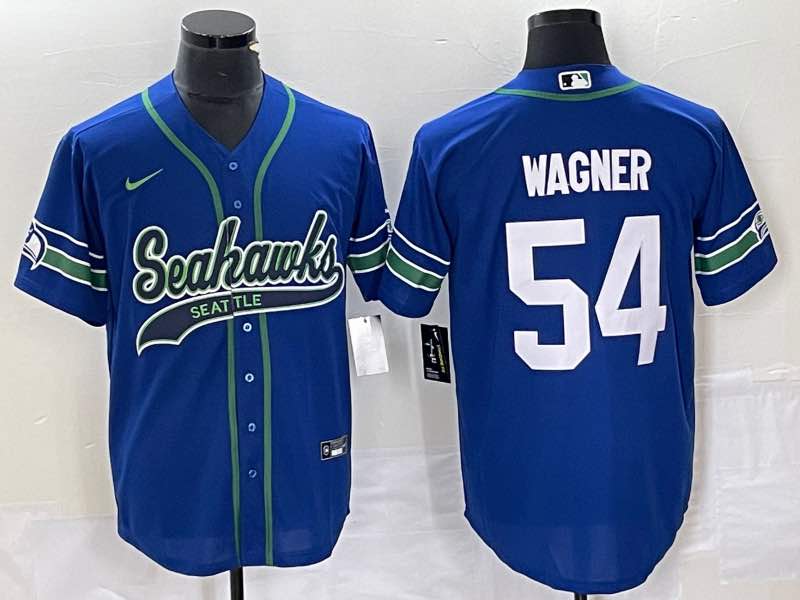 NFL Seattle Seahawks #54 Wagner Blue Jointed-design jersey