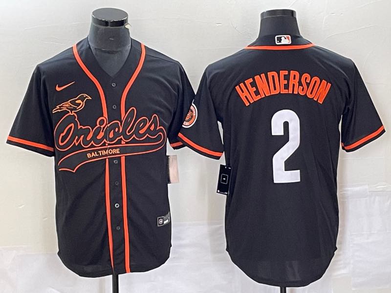 MLB Baltimore Orioles #2 Henderson Black Jersey