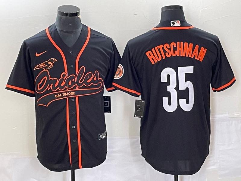 MLB Baltimore Orioles #35 Rutschman Black Jersey