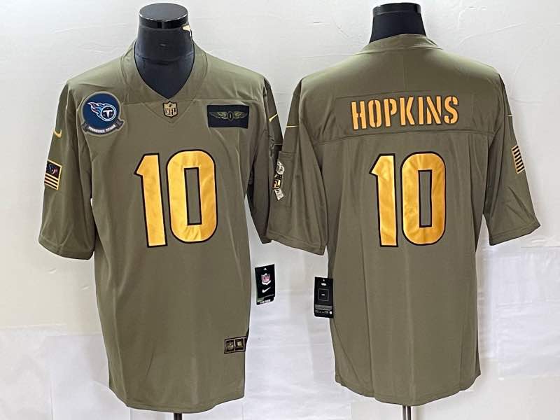 NFL Tennessee Titans #10 Hopkins gold Salute to Service Jersey