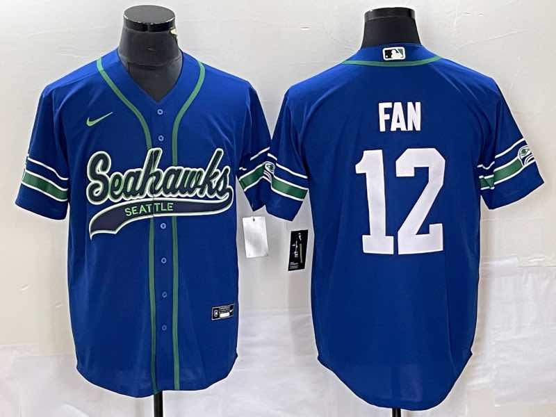 NFL Seattle Seahawks #12 Blue Jointed-design jersey