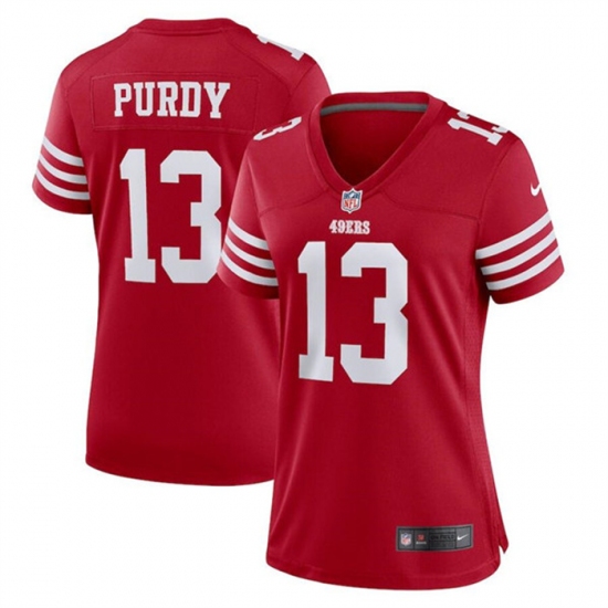 Women San Francisco 49ers 13 Brock Purdy Red Stitched Jersey