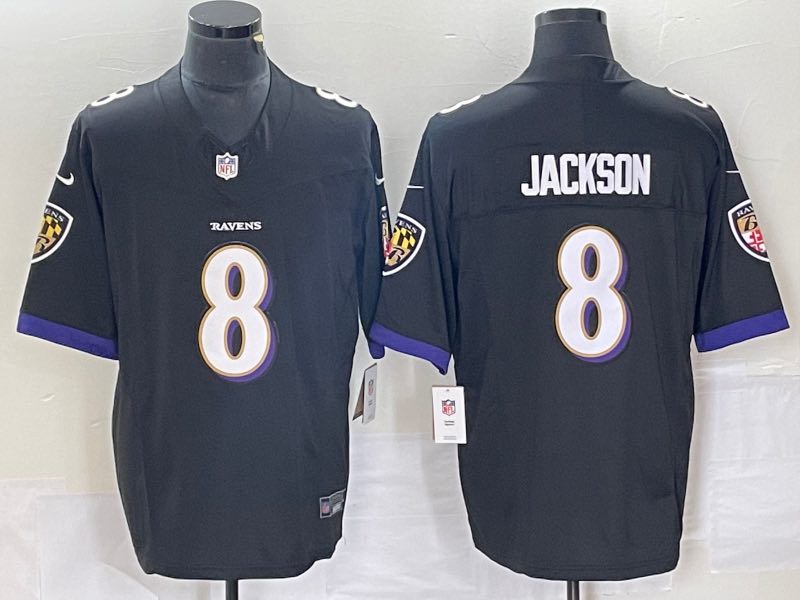 NFL Baltimore Ravens #8 Jackson black new Jersey