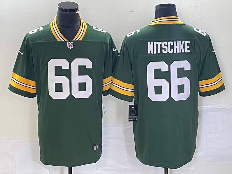NFL Green Bay Packers #66 Nitschke Green Jersey