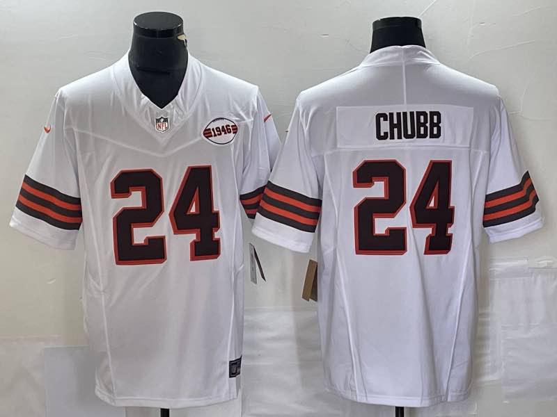 NFL Cleveland Browns #24 Chubb White New Jersey 