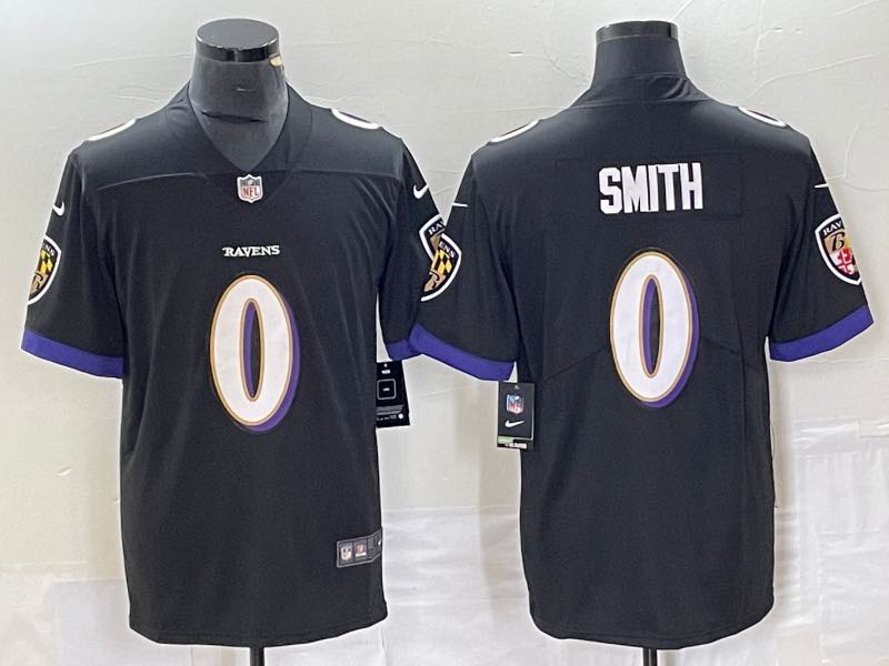 NFL Baltimore Ravens #0 Smith Black Vapor Limited Jersey
