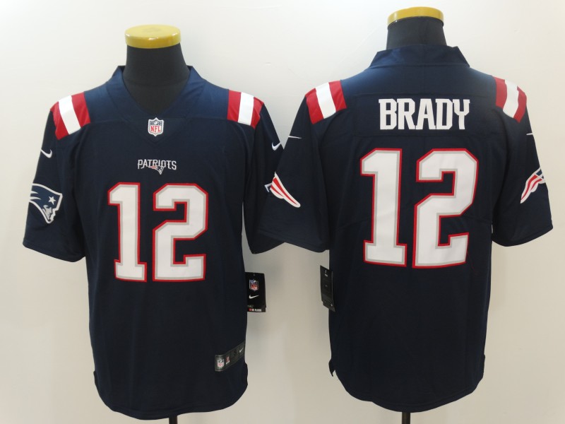 NFL New England Patriots #12 Brady Blue Limited Jersey 