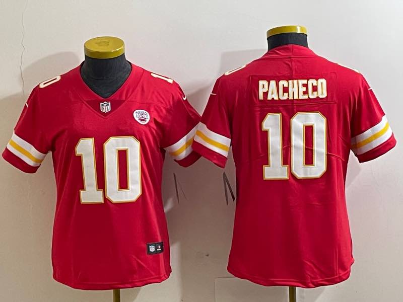 Womens NFL Kansas City chiefs #10 Pacheco Red Vapor Limited Jersey
