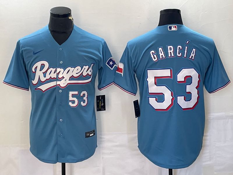 MLB Texas Rangers #53 Garcia Blue  Game Jersey
