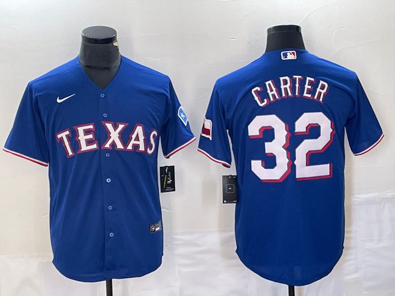 MLB Texas Rangers #32 Carter Blue game Jersey