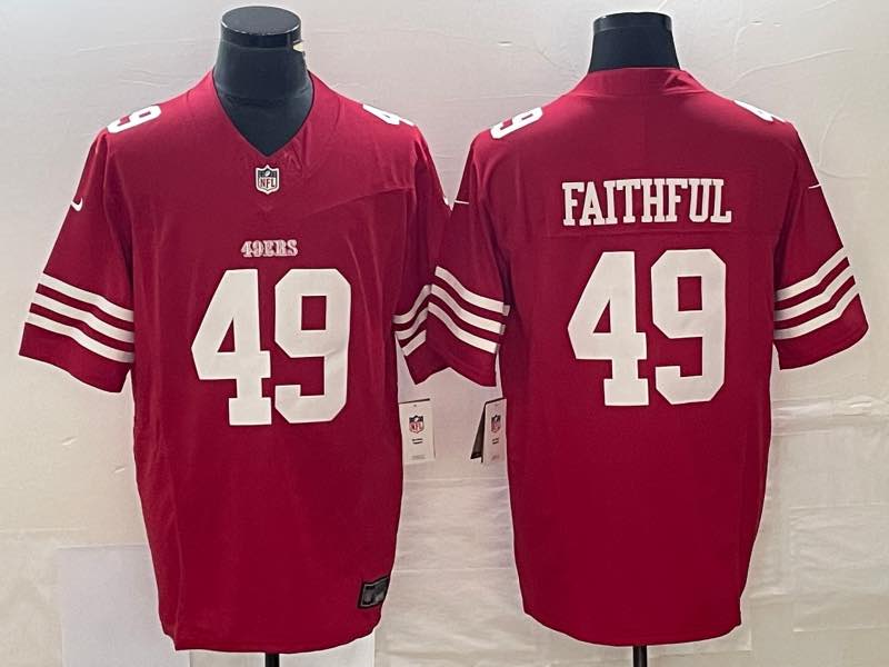 NFL San Francisco 49ers #49 Faithful Red New Jersey 