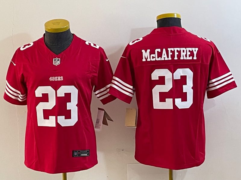 Women San Francisco 49ers #23 McCaffrey Red Jersey
