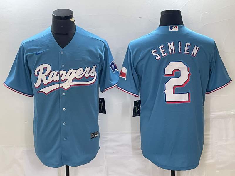 MLB Texas Rangers #2 Semten Blue game Jersey