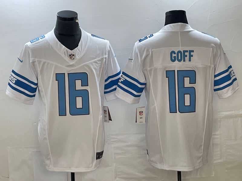 NFL Detriot Lions #16 Goff White Vapor Limited Jersey