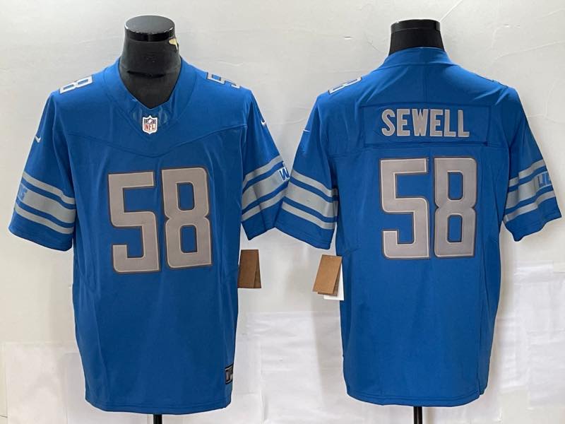 NFL Detriot Lions #58 Sewell Blue Limited Jersey
