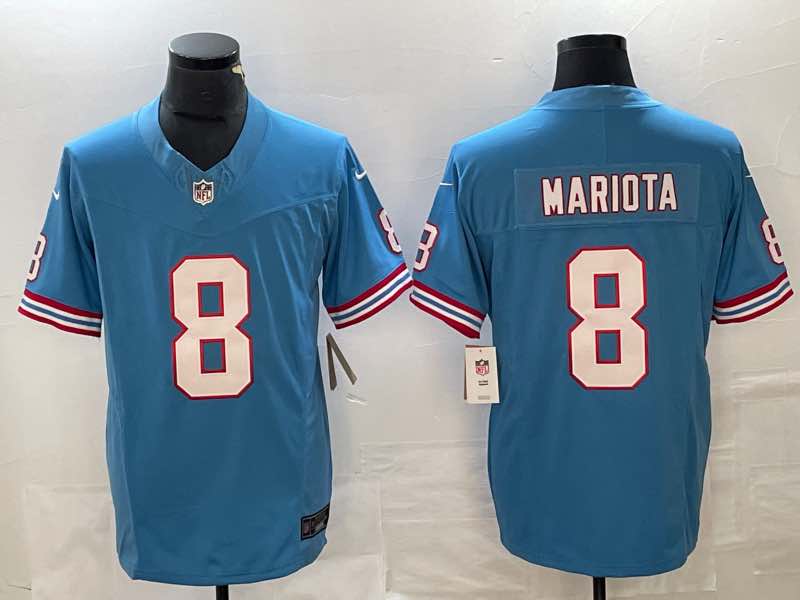 NFL Tennessee Titans #8 Mariota L.Blue New Jersey