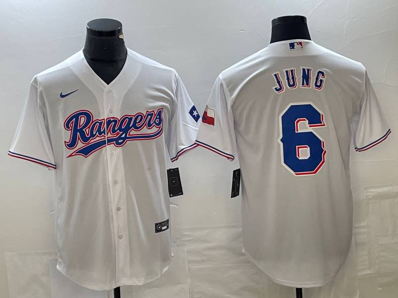 MLB Texas Rangers #6 Jung White Jersey