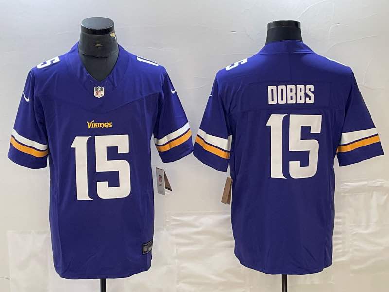 NFL Minnesota Vikings #15 Dobbs Purple Jersey