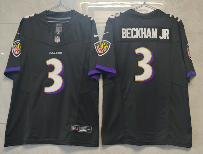 NFL Baltimore Ravens #3 Beckam JR Black Vapor Limited Jersey 