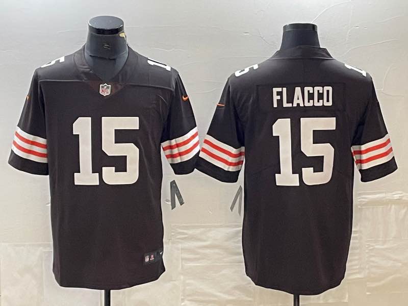 NFL Cleveland Browns #15 Flacco Brown New Jersey