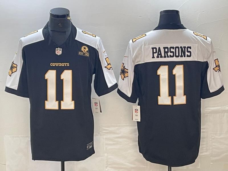 NFL Dallas Cowboys #11 Parsons Blue thanksgiving Limited Jersey