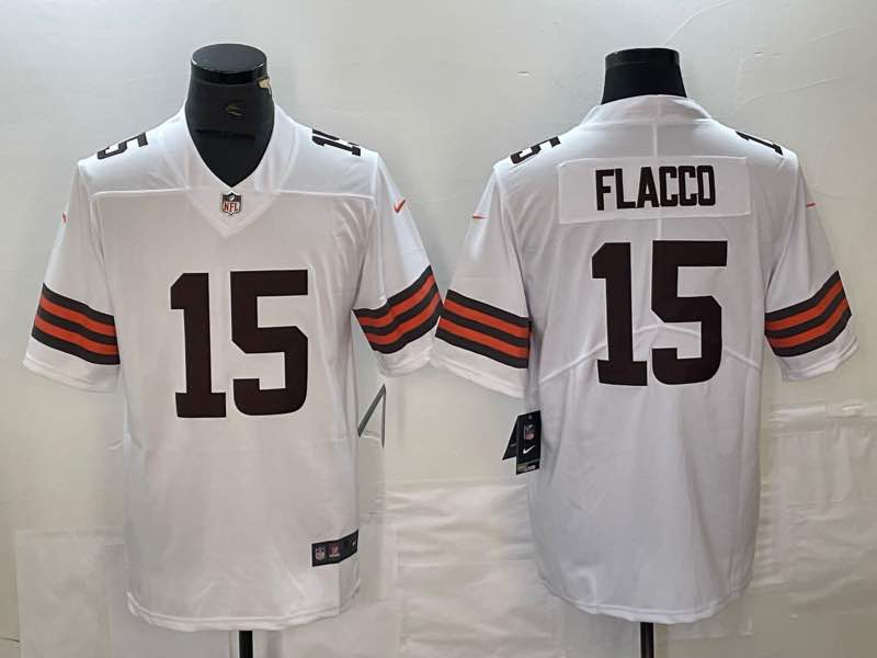 NFL Cleveland Browns #15 Flacco  White New Jersey