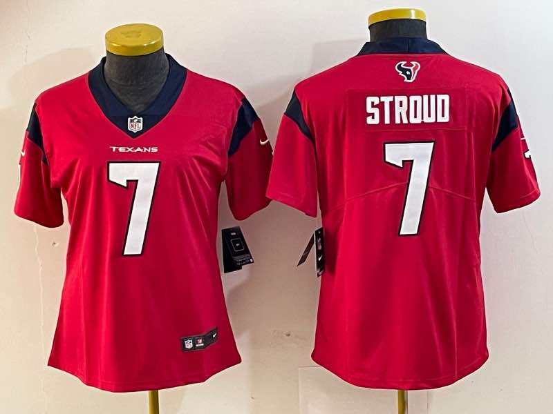 Womens NFL Houston Texans #7 Stroud Red Vapor Limited Jersey