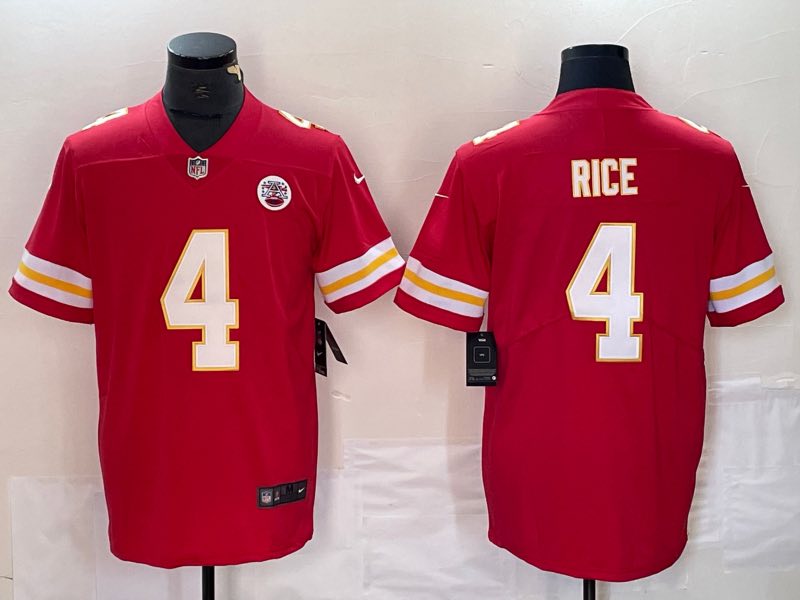 NFL Kansas City Chiefs #4 Rice Red Limited Jersey