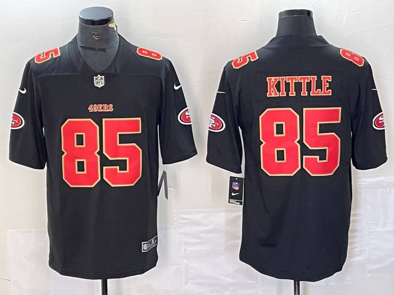 NFL San Francisco 49ers #85 Kittle Black Throwback New Jersey