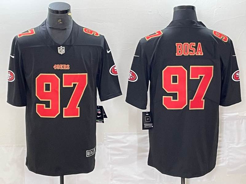 NFL San Francisco 49ers #97 Bosa Black Throwback New Jersey