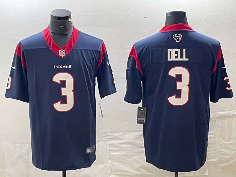 NFL Houston Texans #3 Dell Blue Vapor Limited Jersey
