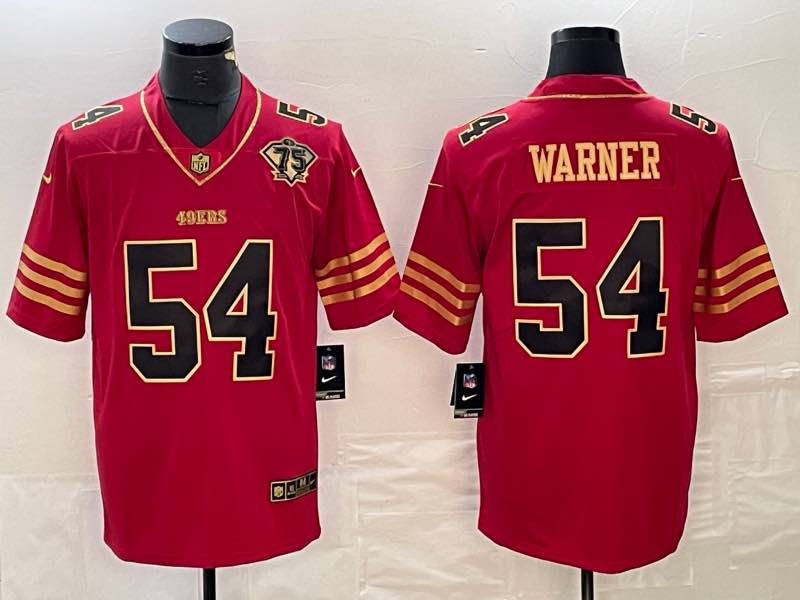 NFL San Francisco 49ers #54 Warner Red Throwback New Jersey