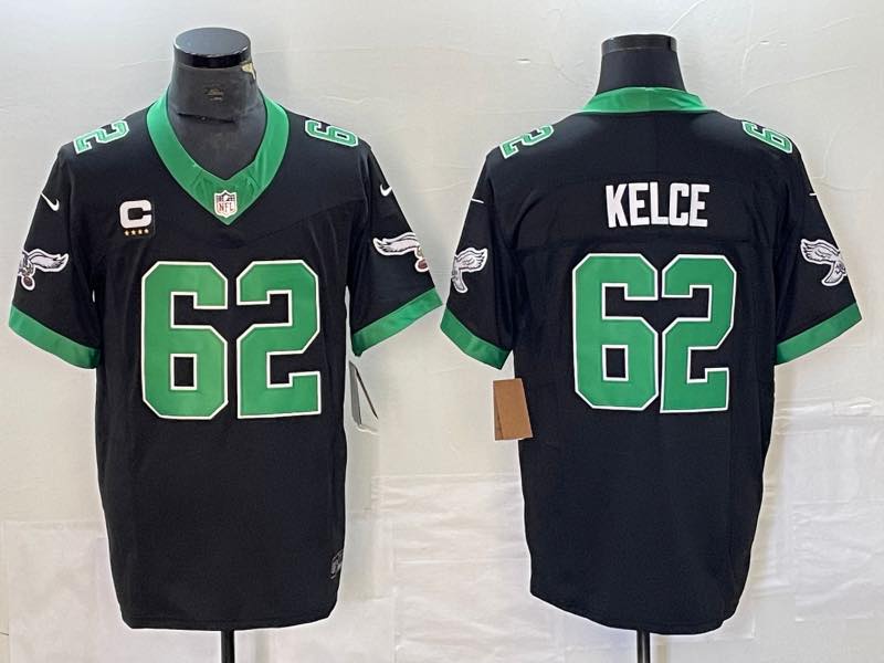 NFL Philadelphia Eagles #62 Kelce Black NEW Jersey 