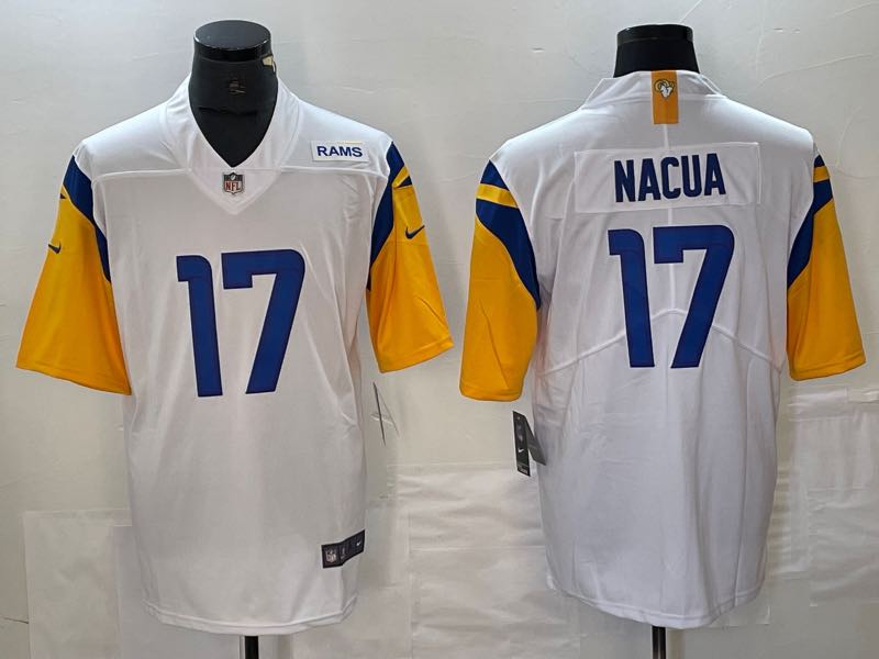 NFL Los Angeles Rams #17 Nacua White Vapor Limited Jersey 