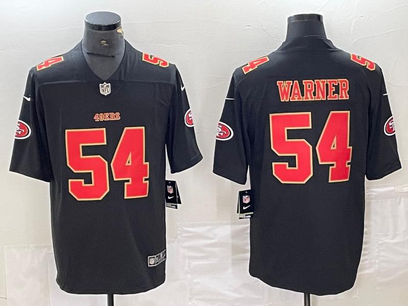 NFL San Francisco 49ers #54 Warner Black Throwback New Jersey