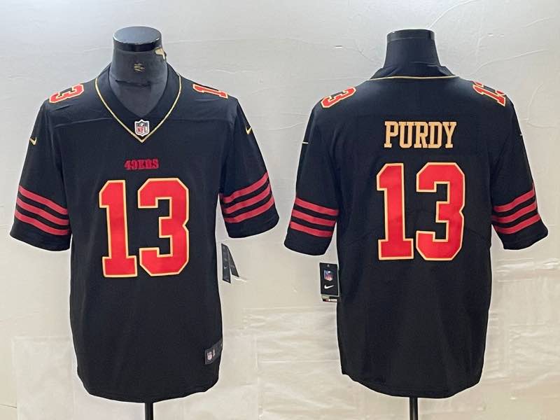 NFL San Francisco 49ers #13 Purdy Black Throwback New Jersey